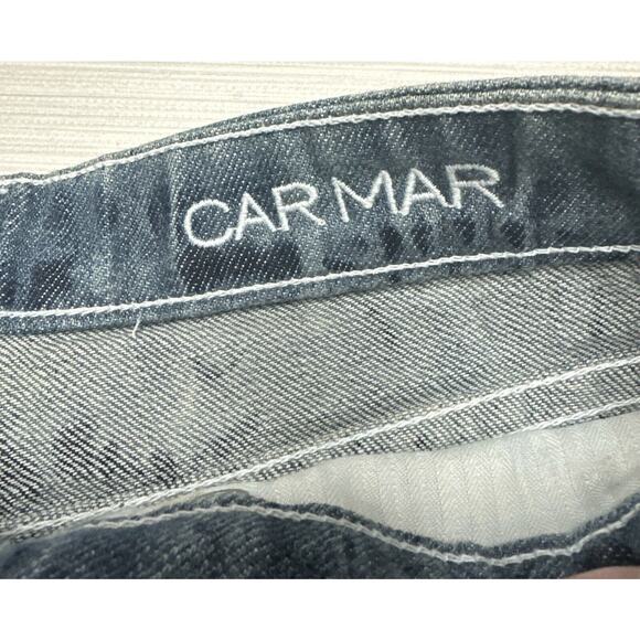 Carmar Women’s Frosted Blue Wash Distressed Fringed Hem Cut Off Jean Shorts 25 - Picture 4 of 6